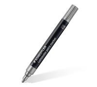 STAEDTLER Lumocolor 349 Marker metallici - argento, set da 10, 2,4 mm | Inchiostro acrilico metallico permanente, punta tonda - vetro, metallo, legno & pietra - Art.-Nr. 349-81