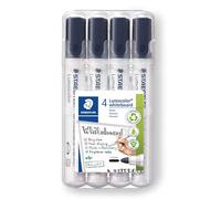 STAEDTLER Lumocolor 351 WP4-9X - Pennarello per lavagne bianche, punta rotonda circa 2 mm di larghezza, alta qualità, lavabile a secco e senza lasciare residui