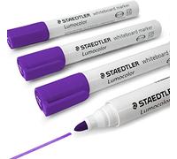 Staedtler Lumocolor 351 pennarelli per lavagna bianca - cancellabili a secco - Punta tonda - Confezione da 4, viola.