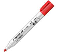 Staedtler Lumocolor 351 Pennarello per Lavagna - Punta Rotonda - Linea 2mm - Cappuccio con Clip - Colore Rosso