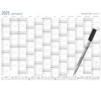 STAEDTLER Lumocolor 641 YPA3X - Agenda annuale da parete cancellabile a secco, formato DIN A3, con penna e morsetto autoadesivo per penna, edizione speciale, 641 YPA3X