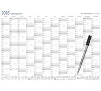 STAEDTLER Lumocolor 641 YPA3X - Agenda annuale da parete cancellabile a secco, formato DIN A3, con penna e morsetto autoadesivo per penna, edizione speciale, 641 YPA3X