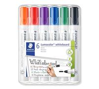 Staedtler Lumocolor Drywipe Markers Bullet Tip (Assorted Colours) [Wallet 6]