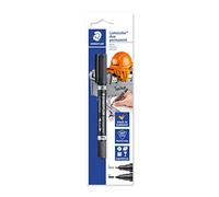 Staedtler, Lumocolor Duo 348-9 BK-1 - Pennarello indelebile doppio per il fai da te, per scrivere su grandi e piccoli utensili e scatole, impermeabile, resistente alla luce, 2 punte F+M, 348-9 BK-1