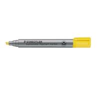 STAEDTLER Lumocolor Pennarelli per lavagna gialli 10 pezzi punta a cuneo | a cuneo da 2,0-5,0 mm, inchiostro che non trasuda, DRY SAFE - resistente all’acqua - cod. art. 356 B-1