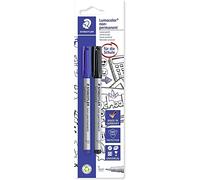 Staedtler Lumocolor - Pennarello non permanente, f 0,6 mm, 2 pezzi, blu e nero