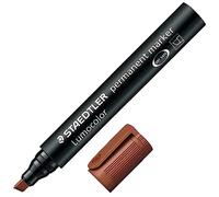 STAEDTLER Lumocolor® permanent marker, colore marrone, pennarello indelebile con punta a scalpello, confezione da 10, 350-7.