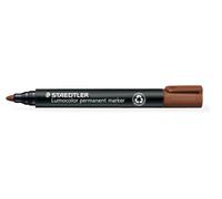 STAEDTLER Lumocolor permanent marker, pennarello indelebile marrone con punta tonda, confezione da 10, 352-7
