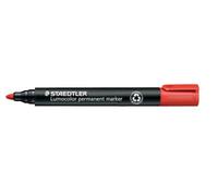 STAEDTLER Lumocolor permanent marker, pennarello indelebile rosso con punta tonda, confezione da 10, 352-2