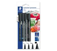 Staedtler - Lumocolor Permanent Marker Set - 4 Pcs Black (60 Bk-6) Toy NUOVO