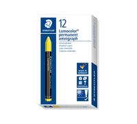 STAEDTLER Lumocolor Permanent Omnigraph Crayons - Yellow (Pack of 12)