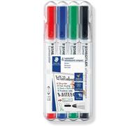 Staedtler Lumocolor whiteboard compact 341 evidenziatore 4 pz Nero Blu Verde Rosso (WB Marker Lumocolor Compact ass 4) NEW