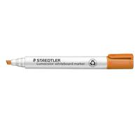 STAEDTLER Lumocolor whiteboard marker, 10 pennarelli di colore arancione, punta a scalpello, 351 B-4
