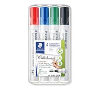 STAEDTLER Lumocolor whiteboard marker, confezione da 4, punta tonda, 351 WP4