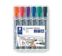 STAEDTLER 356WP6 - Marcatore per lavagna a fogli mobili, punta tonda, 6 colori