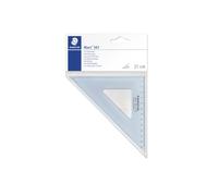STAEDTLER Mars 567, squadra da disegno di plastica blu trasparente, 45 gradi di angolo e 21 centimetri di ipotenusa, 567 21-45