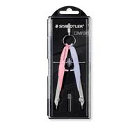 STAEDTLER Mars Comfort 556 Compasso - rosa pastello/lilla, Ø 23 cm | Compasso di precisione con guida a fuso & testa a molla - astuccio con coperchio - Art.-Nr. 556 00-PA2
