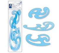 Staedtler Mars - Curvilinee per Disegno Tecnico, Set di Tre Forme in Plastica per Disegnare Curve di Raggio Variabile, Set di Stencil Geometrici Ideali per Scuola Ufficio e Studio Artistico, 3 Pezzi