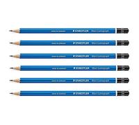 STAEDTLER Mars Lumograph 100: 6 matite in grafite, mina da 2 mm, 2 ore; matita blu