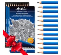 STAEDTLER Mars Lumograph 100 Matite da disegno - set 12, astuccio metallo | Mina antirottura in durezze assortite, legno sostenibile - schizzi, ombreggiature & tratteggio - Art.-Nr. 100 G12