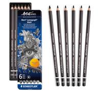 Matita di grafite tipo carboncino Mars Lumograph Black - 4 gradazioni - Staedtler - conf. 6 pezzi