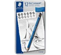 Staedtler Mars Lumograph - Astuccio Metallico con 12 Matite da Disegno Premium