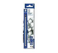Staedtler Mars lumograph Charcoal 100 C - matita grafite H, 12 Pezzi | Diametro della mina di 4,5 mm, tratto nero intenso - per artisti - Codice articolo 100C-H