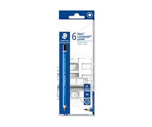 Staedtler Mars lumograph Jumbo 100J - Matita grafite Gros modulo 6B, 6 Pezzi