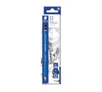 Staedtler Matite in grafite da disegno Mars Lumograph – Scatola da 12 pezzi Blu B