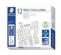 Staedtler Mars Micro Carbon 250 - Custodia 12 conduttori in grafite 0,7 mm Hb - Confezione da 12