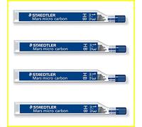 Staedtler, Mars micro carbon 250, mine di ricarica HB per portamine, spessore 1,3 mm, 4 tubetti per confezione, 6 mine per tubo, 24 mine in tutto