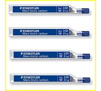 STAEDTLER, Mars micro carbon 250, mine di ricarica, per matita a scatto, 0,7 mm, 2B, 4 tubetti (48 mine totali)