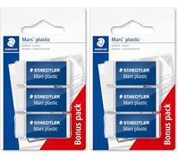 STAEDTLER Mars plastic 526 53 Gomme - set da 3, lunga durata (Confezione da 2)