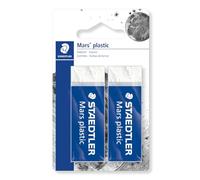 Staedtler Mars Plastic - Gomme da Cancellare, Set Cancelleria Scuola Università e Ufficio, Gomma da Cancellare Ideale per Materiale Scolastico e Cose per la Scuola, Cancella Facilmente - 2 Pezzi