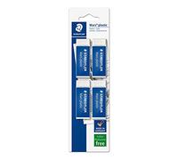 Staedtler Mars Plastic - Gomme da Cancellare, Set Cancelleria Scuola Università Ufficio e Cartoleria, Gomma da Cancellare Ideale per Materiale Scolastico e Cose per la Scuola, Cancella Facilmente 4 Pz