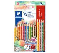 STAEDTLER matite colorate triangolari Noris, confezione da 16 colori con tonalità differenti e mine resistenti, 127 NC12P1
