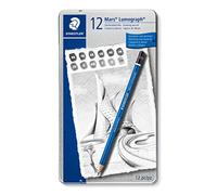 SET 12 MATITE GRAFITE MARS LUMOGRAPH DA 2H A 8B STAEDTLER