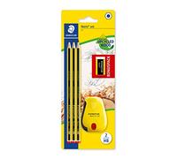 Staedtler 120 SBK3P2 Noris edizione limitata Happy Birthday confezione da 3 matite Noris grafite HB, gomma Noris e temperamatite Noris