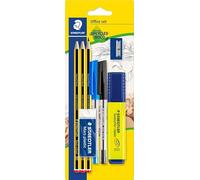 STAEDTLER Noris 120 Set di matite - 9 pezzi, legno riciclato | 3 matite, 2 penne a sfera, marker, gomma & temperamatite - scuola & ufficio - Art.-Nr. 60 BK-4