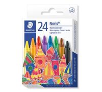 STAEDTLER Noris 220 Pastelli a Cera e a Olio, Set da 24 - Mini Matite Colorate Gadget per Bambini, Colori Assortiti, Rivestiti in Carta, Sezione Tonda 8 mm, Versatili - 220 NC24