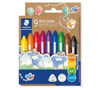 STAEDTLER- Noris Jumbo Pastelli a Cera, Colore Assortiti, 9 Count (Pack of 1), 228 14 C9