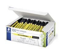 STAEDTLER Noris 307 Fineliner - Nero, 100 pezzi, 0,6 mm | Punta resistente, inchiostro DRY SAFE a base d’acqua, 97% di materiale riciclato - Codice articolo 307-9 C100