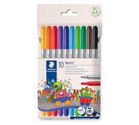 STAEDTLER Noris 320 Pennarelli a Doppia Punta Set da 10 - Pennarelli per Bambini con 2 Spessori di Linea 1,0 mm e 3,0 mm, Lavabili, Punta Resistente, Penne Colorate Assortite - 320 C10