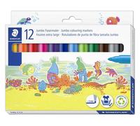 Staedtler Noris 340 Confezione da 12 pennarelli grandi - Tratto circa 3 mm - Facilmente lavabili - Inchiostro a base d'acqua - Colori assortiti