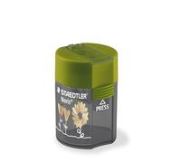 STAEDTLER Noris 512 astuccio con doppia punta - 10 pezzi, fino a 10,2 mm | Temperamatite in metallo per matite standard e spesse, con coperchio di chiusura - con contenitore - cod. art. 512 004