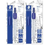 STAEDTLER Noris 550 - Compasso Scuola Media Elementare e Superiore, Include Tubetto per Mine, Con una spilla da balia ottusa, Lunghezza 124 mm, Diametro massimo del cerchio di disegno: 300 mm