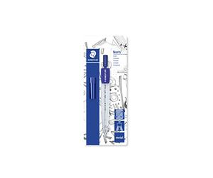 Staedtler Noris 550 - Compasso Scuola Media Elementare e Superiore, Include Tubetto per Mine, Con una spilla da balia ottusa, Lunghezza 124 mm, Diametro massimo del cerchio di disegno: 300 mm