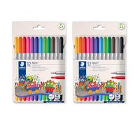 STAEDTLER Noris Club Set di pennarelli a doppia punta - 24 pennarelli con due punte - Lavabili e resistenti alla pressione - Set creativo per bambini e appassionati, in due astucci da 12 colori