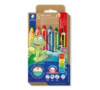 STAEDTLER Noris Junior 140 C6P1 3-in-1 kleurpotloden, waskrijt en aquarelstift,