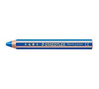 STAEDTLER Noris Junior 140 matite colorate 3 in 1 - Blu, 6 pezzi | Spessi, colorati, a cera e acquerellabili, resistenti alla rottura - per bambini - Codice articolo 140-3